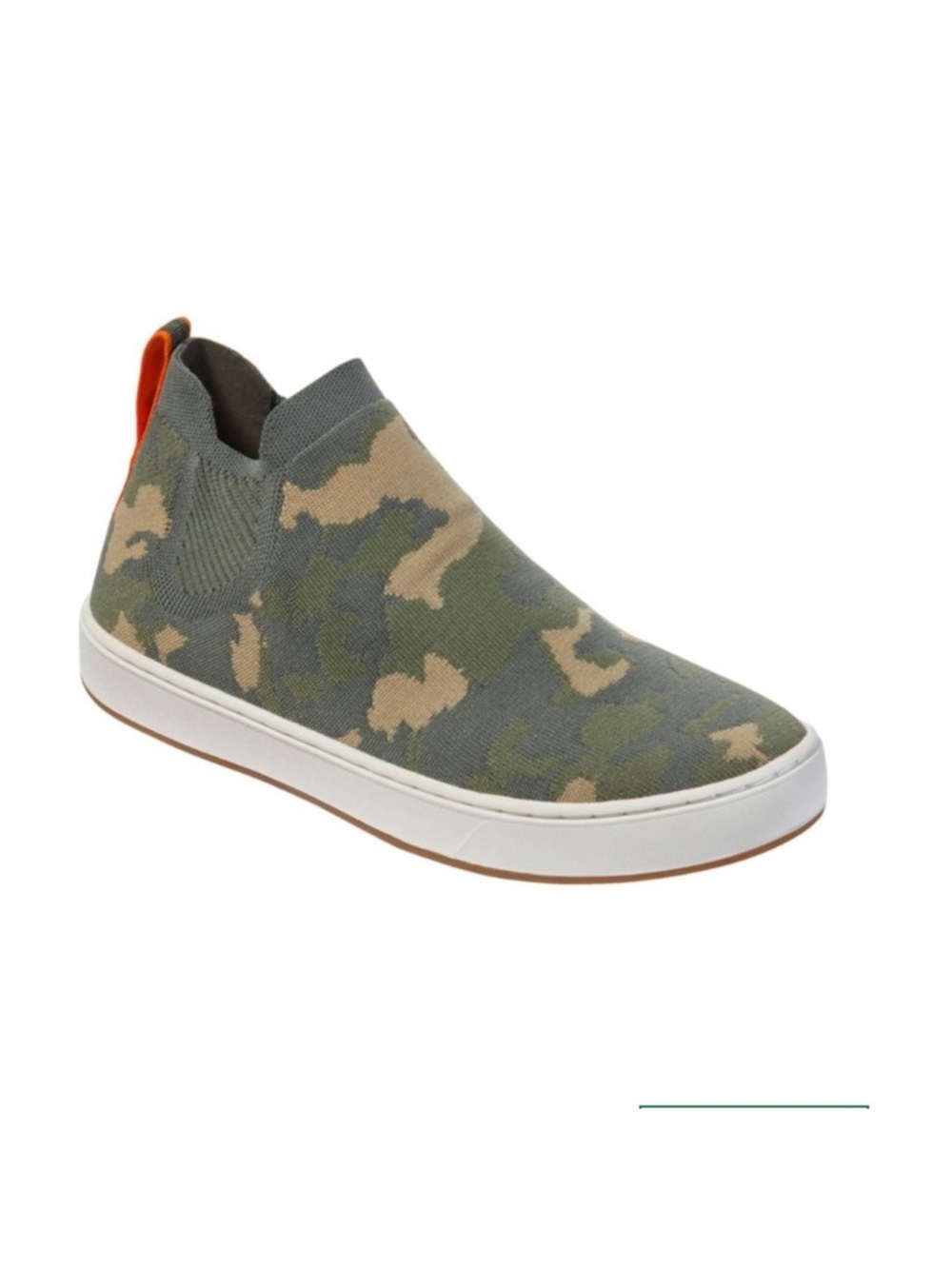 L.L. Bean Camo Slip-On Sneakers with Orange Heel Tab